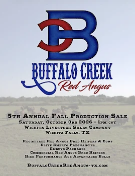 Buffalo Creek Red Angus Catalog Cover 2026
