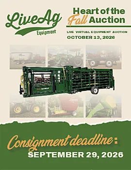 Equipment-Deadline-26-10-13 LiveAg Equipment Auction Oct 13, 2026 poster