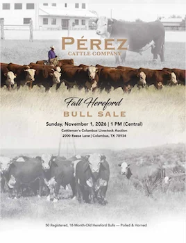 Perez Cattle Company Fall Bull Catalog Cover