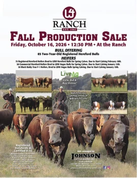 W4 Ranch Fall Production Sale Poster